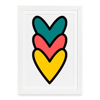 COEUR. COUPLE. SAINT VALENTIN. JUST MARRIED. EVJF. - Affiche encadrée (27 × 37 cm) - blanc - Devant