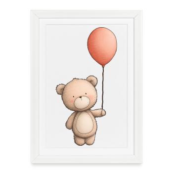 ours en peluche, nounours  - Affiche encadrée (27 × 37 cm) - blanc - Devant