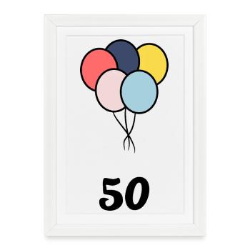 50. 50 YEARS. 50th ANNIVERSARY. 50 YEARS ANNIVERSARY. - Framed poster (27 × 37 cm) - white - Front