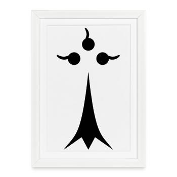 Hermine minimaliste noire - Affiche encadrée (27 × 37 cm) - blanc - Devant