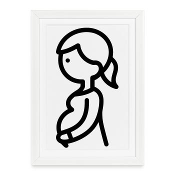 femme enceinte - Affiche encadrée (27 × 37 cm) - blanc - Devant