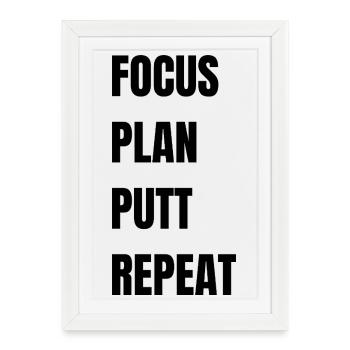 Répétition du putt du plan Focus Golf - Affiche encadrée (27 × 37 cm) - blanc - Devant