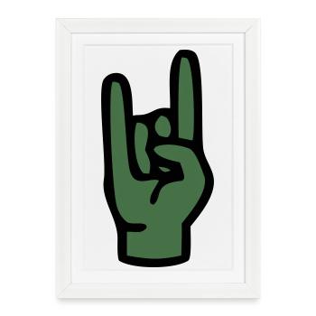 Salutation scout faisant signe de la main au camp d’été - Affiche encadrée (27 × 37 cm) - blanc - Devant