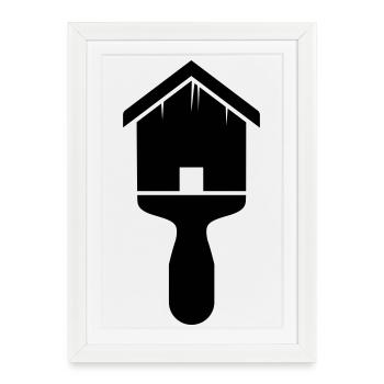 Motif du pinceau de la maison des peintres - Affiche encadrée (27 × 37 cm) - blanc - Devant