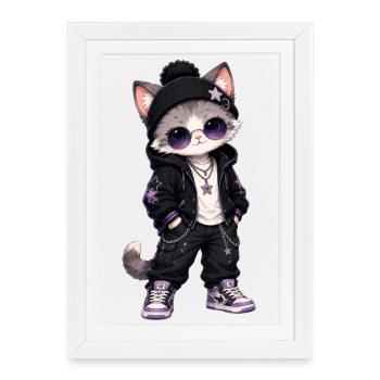 streetwear chat - Framed poster (27 × 37 cm) - white - Front