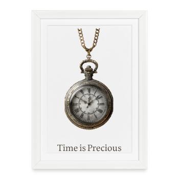 Antique bronze pocket clock - Framed poster (27 × 37 cm) - white - Front