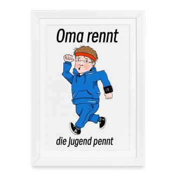 Mamie court - Affiche encadrée (27 × 37 cm) - blanc - Devant