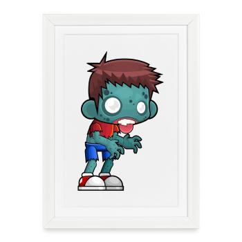 Zombie - Affiche encadrée (27 × 37 cm) - blanc - Devant