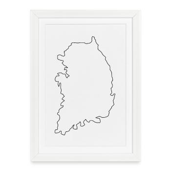 Map of South Korea - Framed poster (27 × 37 cm) - white - Front