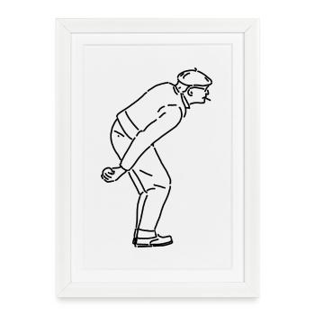 Petanque Spieler Rechtshänder - Gerahmtes Poster (27 × 37 cm) - Weiß - Vorne