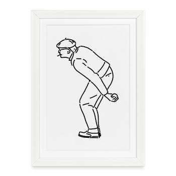 Petanque Spieler Linkshänder - Gerahmtes Poster (27 × 37 cm) - Weiß - Vorne