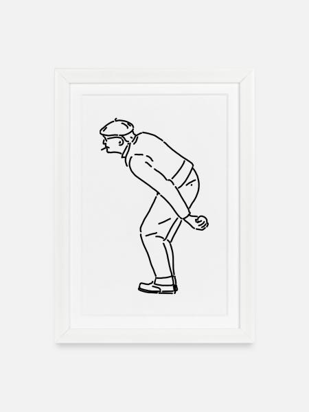 Petanque Player Left-Handed - Framed poster (27 × 37 cm) - white