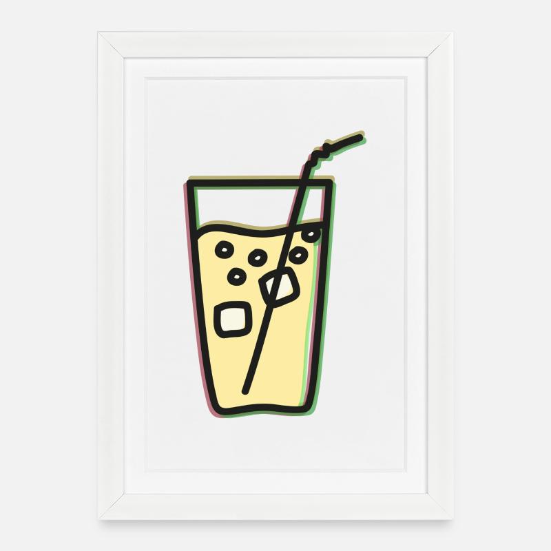 Erfrischende Limonade/Saft/Juice - RGB - Gerahmtes Poster (27 × 37 cm) - Weiß