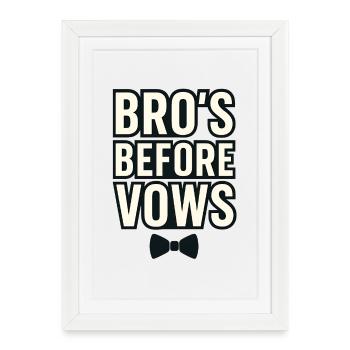Bro's before Vows – Bachelor Party Shirt for Men - Framed poster (27 × 37 cm) - white - Front