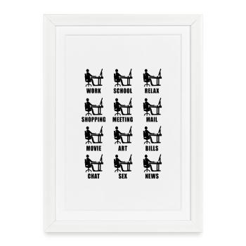 Computer home office fun gift - Framed poster (27 × 37 cm) - white - Front