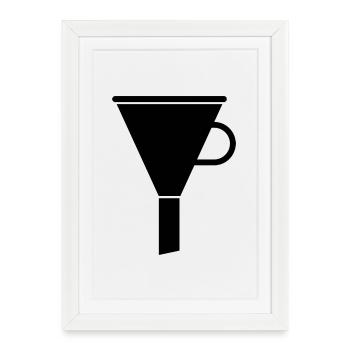 Funnel - Framed poster (27 × 37 cm) - white - Front