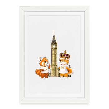 Lazy & Grumpy in London - Framed poster (27 × 37 cm) - white - Front