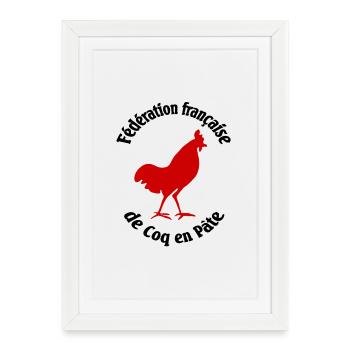 French Federation of Cockerel in Paste - Framed poster (27 × 37 cm) - white - Front