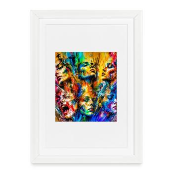 Colorful Face Rain - Framed poster (27 × 37 cm) - white - Front