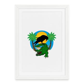 Palmiers en plastique - Affiche encadrée (27 × 37 cm) - blanc - Devant