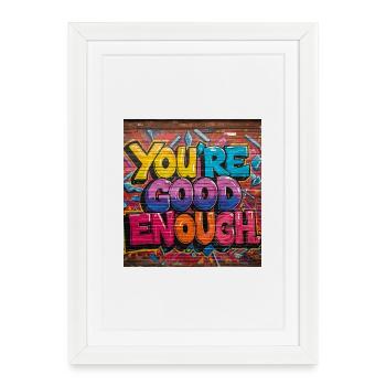 Art de texte graffiti inspirant - Affiche encadrée (27 × 37 cm) - blanc - Devant