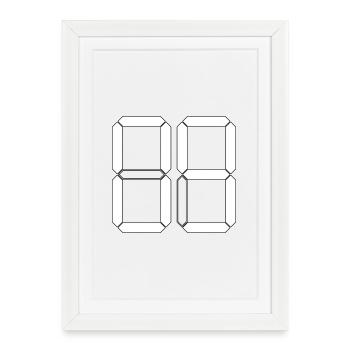 NUMMER 09 Null Neun Geburtstag Geschenk Digital - Gerahmtes Poster (27 × 37 cm) - Weiß - Vorne