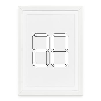NUMÉRO 20 Vingt Cadeaux d’anniversaire numériques - Affiche encadrée (27 × 37 cm) - blanc - Devant