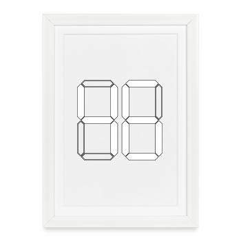 NUMÉRO 46 Quarante-six Cadeaux Numériques - Affiche encadrée (27 × 37 cm) - blanc - Devant