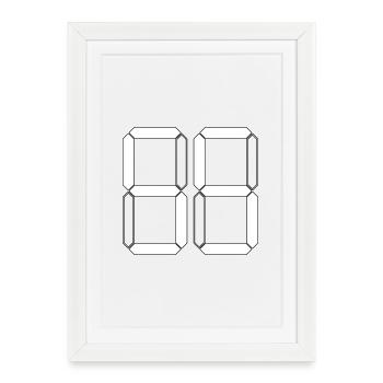 NUMÉRO 55 Cinquante-cinq Cadeaux Numériques - Affiche encadrée (27 × 37 cm) - blanc - Devant