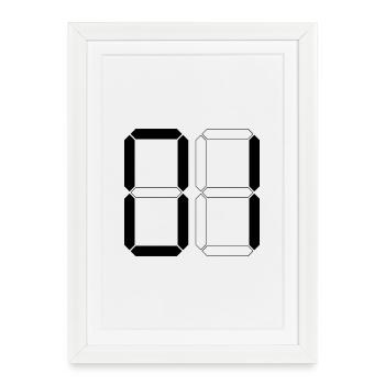 NUMÉRO 01 Zero Two Cadeau d’anniversaire numérique - Affiche encadrée (27 × 37 cm) - blanc - Devant