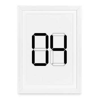 NUMÉRO 04 Zero Four Cadeau d’anniversaire numérique - Affiche encadrée (27 × 37 cm) - blanc - Devant