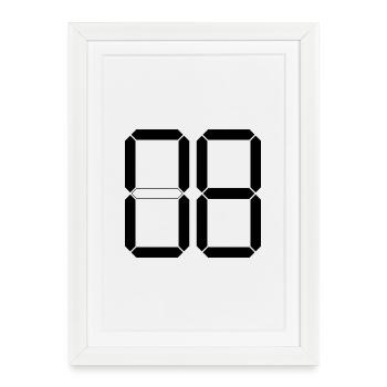 NUMBER 08 Zero Eight Birthday Gift Digital - Framed poster (27 × 37 cm) - white - Front