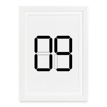 NUMMER 09 Null Neun Geburtstag Geschenk Digital - Gerahmtes Poster (27 × 37 cm) - Weiß - Vorne
