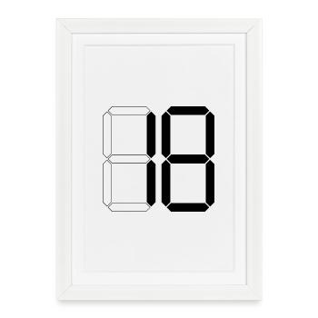NUMÉRO 18 Dix-huit cadeaux d’anniversaire numérique - Affiche encadrée (27 × 37 cm) - blanc - Devant