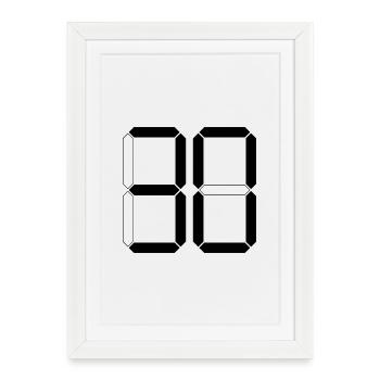 NUMÉRO 30 Cadeau d’anniversaire Trente Numérique - Affiche encadrée (27 × 37 cm) - blanc - Devant