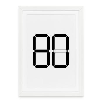 NUMÉRO 80 Quatre-vingts Cadeaux Numériques - Affiche encadrée (27 × 37 cm) - blanc - Devant