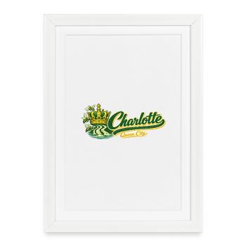 Design rétro vintage de Charlotte Queen City - Affiche encadrée (27 × 37 cm) - blanc - Devant