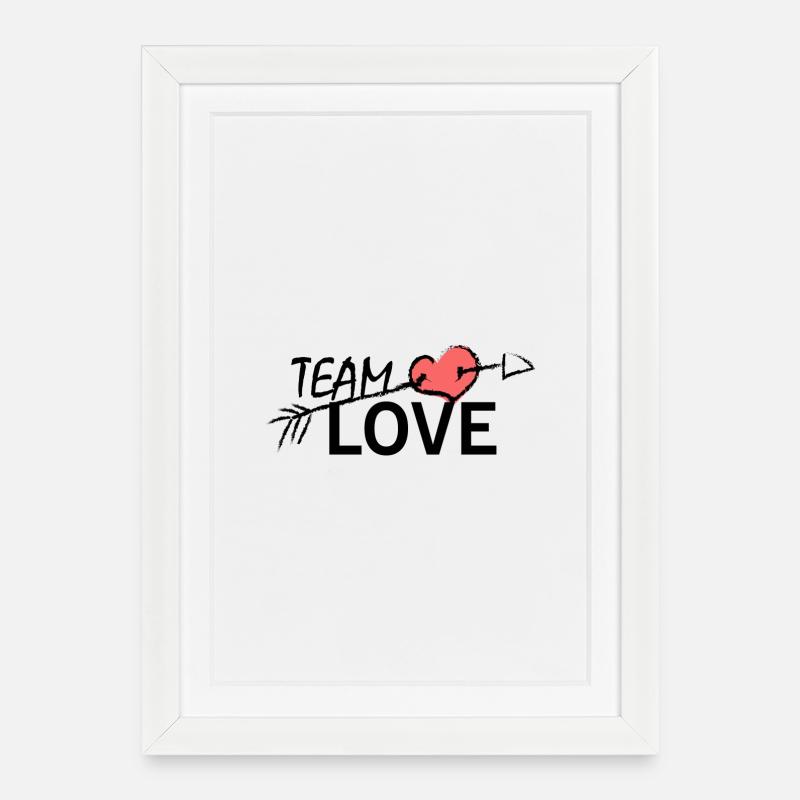 Amour d'équipe - Affiche encadrée (27 × 37 cm) - blanc