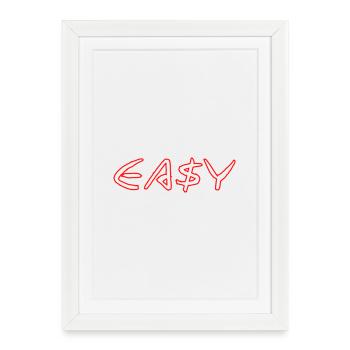 Easy - Framed poster (27 × 37 cm) - white - Front