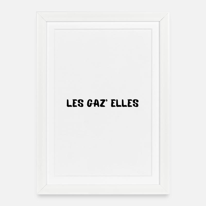 Les gaz'elles - Affiche encadrée (27 × 37 cm) - blanc