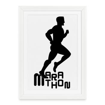 marathon - Framed poster (27 × 37 cm) - white - Front