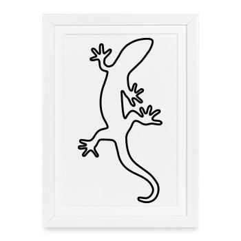 Lézard Salamandre Gecko Nature Lurch animal - Affiche encadrée (27 × 37 cm) - blanc - Devant