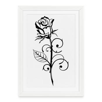 Rose amour, - Affiche encadrée (27 × 37 cm) - blanc - Devant
