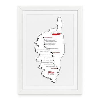Carte GR20 blanche - Affiche encadrée (27 × 37 cm) - blanc - Devant