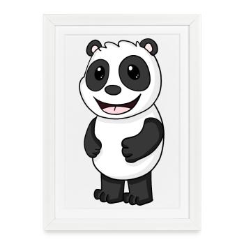 Panda Ours Mignon - Affiche encadrée (27 × 37 cm) - blanc - Devant