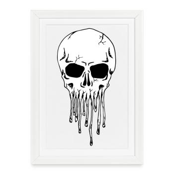 Dripping Skull - Framed poster (27 × 37 cm) - white - Front