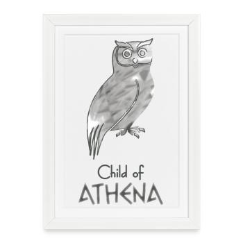 Child of Athena – Percy Jackson inspired design - Framed poster (27 × 37 cm) - white - Front