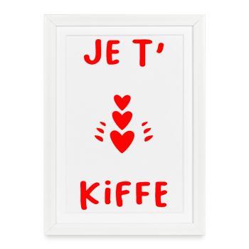 HERZ. PAAR. ICH HABE GERADE GEHEIRATET. Junggesellinnenabschied. VALENTINSTAG. - Gerahmtes Poster (27 × 37 cm) - Weiß - Vorne