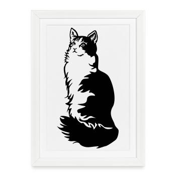 Smoking de chat des forêts norvégiennes - Affiche encadrée (27 × 37 cm) - blanc - Devant