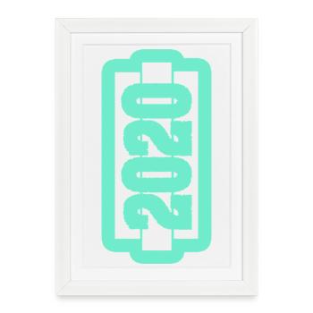 Né en 2020 - Affiche encadrée (27 × 37 cm) - blanc - Devant